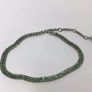 Dazzling Elegant signed Sherman Highly Collectible Sparkling Green gems Necklace